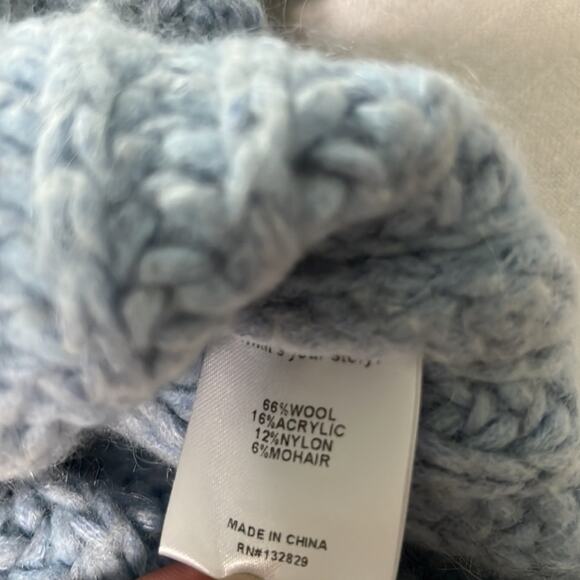 Weekend Stories Alexi Pullover Wool Blend Sweater in Sky Blue Size M - Picture 5 of 8